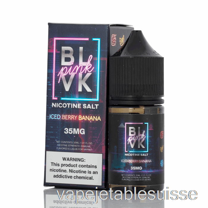 Vape Suisse Sel De Banane Aux Baies Glacées - Série Blvk Rose - Blvk - 30ml 50mg